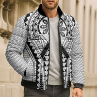 Philippines Batok Tribal Inspired Tattoo White Bomber Puffer Jacket LT05 - Polynesian Pride