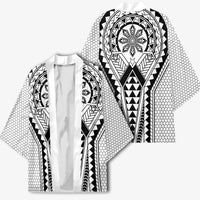 Philippines Batok Tribal Inspired Tattoo White Kimono LT05 - Polynesian Pride