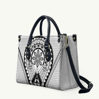 Philippines Batok Tribal Inspired Tattoo White Leather Bag LT05 White - Polynesian Pride