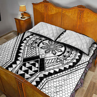 Philippines Batok Tribal Inspired Tattoo White Quilt Bed Set LT05 - Polynesian Pride