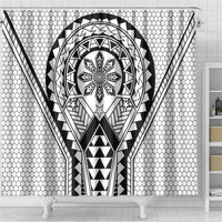 Philippines Batok Tribal Inspired Tattoo White Shower Curtain LT05 - Polynesian Pride