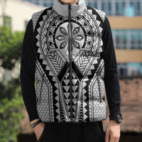 Philippines Batok Tribal Inspired Tattoo White Sleeveless Puffer Jacket LT05 - Polynesian Pride