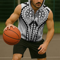 Philippines Batok Tribal Inspired Tattoo White Sleeveless Zip Hoodie LT05 - Polynesian Pride