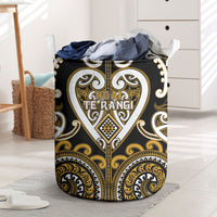 Aotearoa Ngai Te Rangi Laundry Basket Maori Tribal Pattern LT05 Gold - Polynesian Pride