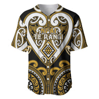 Custom Aotearoa Ngai Te Rangi Baseball Jersey Maori Tribal Pattern LT05 Gold - Polynesian Pride