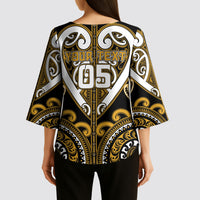 Custom Aotearoa Ngai Te Rangi Kimono Sleeve Blouse Maori Tribal Pattern LT05 - Polynesian Pride