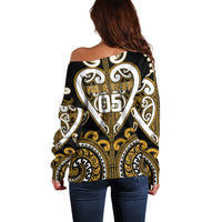 Custom Aotearoa Ngai Te Rangi Off Shoulder Sweater Maori Tribal Pattern LT05 - Polynesian Pride