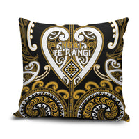 Aotearoa Ngai Te Rangi Pillow Cover Maori Tribal Pattern LT05 Gold - Polynesian Pride