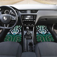 Custom Aotearoa Ngati Ranginui Car Mats Maori Tribal Pattern LT05 Set 2pcs - Front Cyan - Polynesian Pride