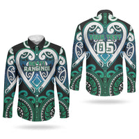 Custom Aotearoa Ngati Ranginui Couples Matching Long Sleeve Bodycon Dress and Long Sleeve Button Shirt Maori Tribal Pattern LT05 - Polynesian Pride