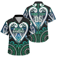 Custom Aotearoa Ngati Ranginui Family Matching Long Sleeve Bodycon Dress and Hawaiian Shirt Maori Tribal Pattern LT05 Son's Shirt Cyan - Polynesian Pride