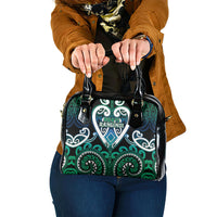 Aotearoa Ngati Ranginui Shoulder Handbag Maori Tribal Pattern LT05 One Size Cyan - Polynesian Pride