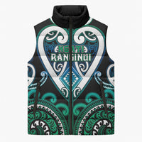 Custom Aotearoa Ngati Ranginui Sleeveless Puffer Jacket Maori Tribal Pattern LT05 Unisex Cyan - Polynesian Pride