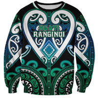 Custom Aotearoa Ngati Ranginui Sweatshirt Maori Tribal Pattern LT05 Unisex Cyan - Polynesian Pride