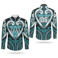 Custom Aotearoa Tapuika Couples Matching Puletasi and Long Sleeve Button Shirt Maori Tribal Pattern LT05 - Polynesian Pride