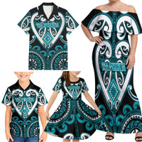 Custom Aotearoa Tapuika Family Matching Off Shoulder Maxi Dress and Hawaiian Shirt Maori Tribal Pattern LT05 - Polynesian Pride