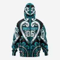 Custom Aotearoa Tapuika Zip Hoodie Maori Tribal Pattern LT05 - Polynesian Pride