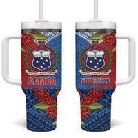Personalised Samoa Tumbler With Handle Teuila Torch Ginger Mix Polynesian Tribal