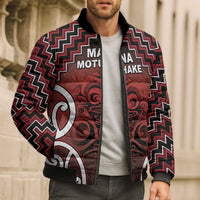 Personalised Aotearoa Mana Motuhake Bomber Puffer Jacket Poutama With Maori Pattern - Polynesian Pride