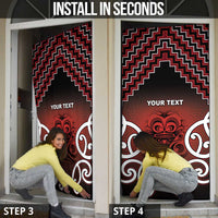 Aotearoa Mana Motuhake Door Cover Poutama With Maori Pattern - Polynesian Pride