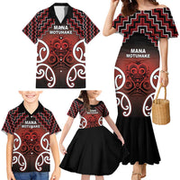 Personalised Aotearoa Mana Motuhake Family Matching Mermaid Dress and Hawaiian Shirt Poutama With Maori Pattern - Polynesian Pride