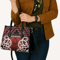 Aotearoa Mana Motuhake Leather Bag Poutama With Maori Pattern - Polynesian Pride
