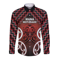 Personalised Aotearoa Mana Motuhake Long Sleeve Button Shirt Poutama With Maori Pattern - Polynesian Pride