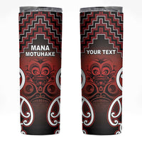 Personalised Aotearoa Mana Motuhake Skinny Tumbler Poutama With Maori Pattern - Polynesian Pride