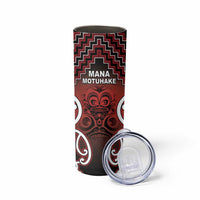 Personalised Aotearoa Mana Motuhake Skinny Tumbler Poutama With Maori Pattern - Polynesian Pride