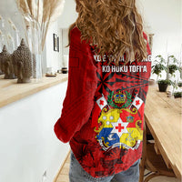 tonga-king-tupou-i-day-women-casual-shirt-tropical-flowers-with-ngatu-pattern