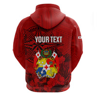 Personalized Tonga King Tupou I Day Hoodie Tropical Flowers With Ngatu Pattern LT05 - Polynesian Pride