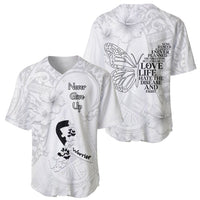 Lung Cancer Awareness Baseball Jersey Never Give Up Polynesian Style LT05 - Polynesian Pride
