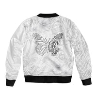 Lung Cancer Awareness Bomber Jacket Never Give Up Polynesian Style LT05 - Polynesian Pride