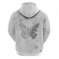 Lung Cancer Awareness Hoodie Never Give Up Polynesian Style LT05 - Polynesian Pride