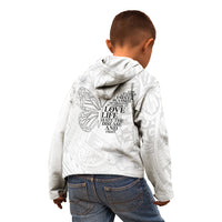 Lung Cancer Awareness Kid Hoodie Never Give Up Polynesian Style LT05 - Polynesian Pride