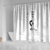 Lung Cancer Awareness Shower Curtain Never Give Up Polynesian Style LT05 - Polynesian Pride