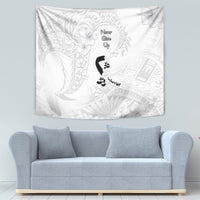 Lung Cancer Awareness Tapestry Never Give Up Polynesian Style LT05 - Polynesian Pride