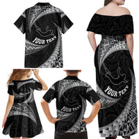 Personalised New Zealand Bungy Jumping Family Matching Off Shoulder Maxi Dress and Hawaiian Shirt Maori Pattern LT05 - Polynesian Pride
