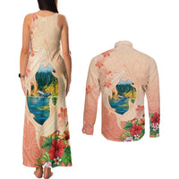 Hawaii Kauai Na Pali Coast Landscape Couples Matching Tank Maxi Dress and Long Sleeve Button Shirt