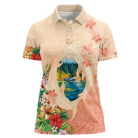 Hawaii Kauai Na Pali Coast Landscape Women Polo Shirt LT05 Female Peach - Polynesian Pride