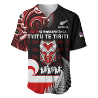 Aotearoa Toitu He Whakaputanga Baseball Jersey Toitu Te Tiriti O Waitangi LT05 Black - Polynesian Pride
