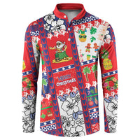 Wallis And Futuna Christmas Button Sweatshirt Festive Beach Vibes - Polynesian Pride