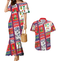 Wallis And Futuna Christmas Couples Matching Mermaid Dress and Hawaiian Shirt Festive Beach Vibes - Polynesian Pride
