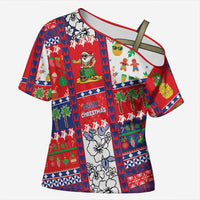 Wallis And Futuna Christmas Cross Shoulder Shirt Festive Beach Vibes - Polynesian Pride