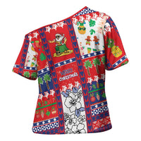 Wallis And Futuna Christmas Cross Shoulder Shirt Festive Beach Vibes - Polynesian Pride