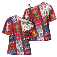 Wallis And Futuna Christmas Cross Shoulder Shirt Festive Beach Vibes - Polynesian Pride