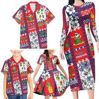Wallis And Futuna Christmas Family Matching Long Sleeve Bodycon Dress and Hawaiian Shirt Festive Beach Vibes - Polynesian Pride