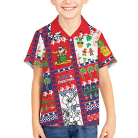 Wallis And Futuna Christmas Family Matching Mermaid Dress and Hawaiian Shirt Festive Beach Vibes LT05 Son's Shirt Red - Polynesian Pride