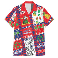 Wallis And Futuna Christmas Family Matching Off Shoulder Short Dress and Hawaiian Shirt Festive Beach Vibes LT05 Dad's Shirt - Short Sleeve Red - Polynesian Pride