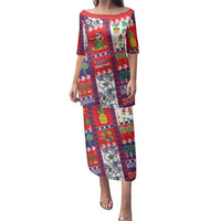 Wallis And Futuna Christmas Family Matching Puletasi and Hawaiian Shirt Festive Beach Vibes LT05 Mom's Dress Red - Polynesian Pride